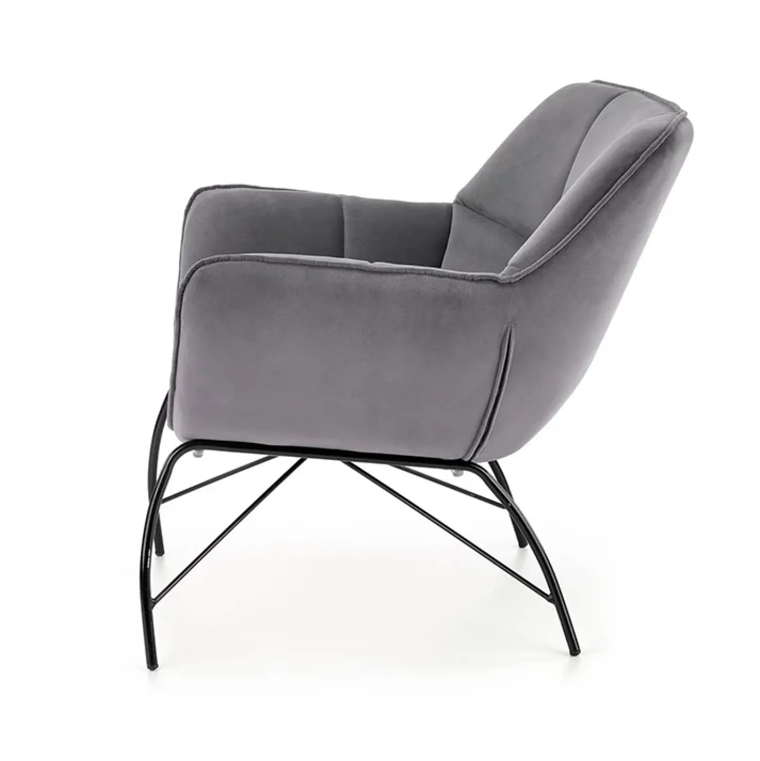 Garnero Arredamenti Poltrona relax da sala in velluto grigio nero Indiana Best