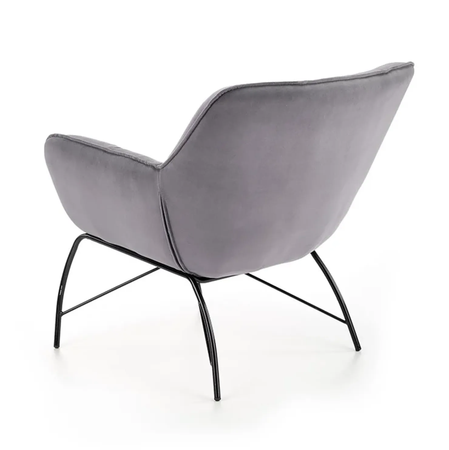 Garnero Arredamenti Poltrona relax da sala in velluto grigio nero Indiana Best