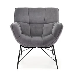 Garnero Arredamenti Poltrona relax da sala in velluto grigio nero Indiana Best