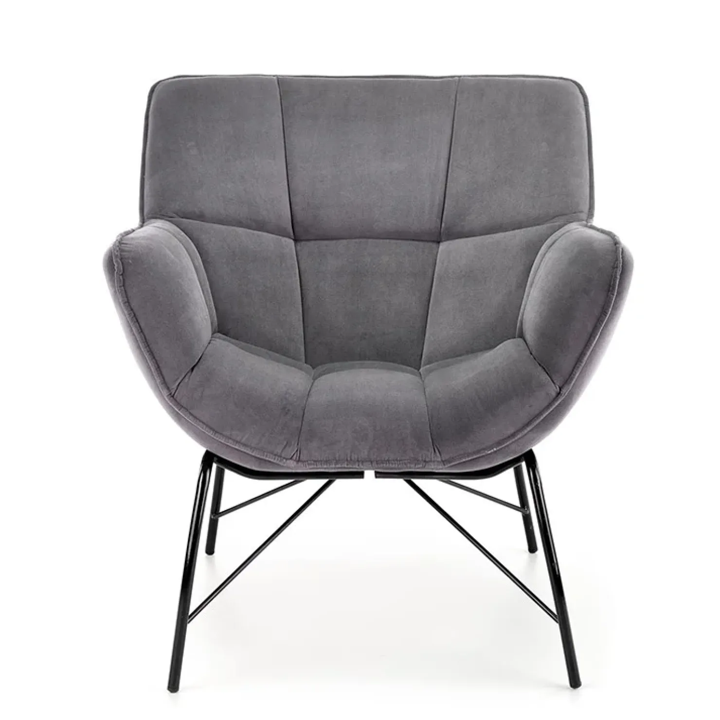 Garnero Arredamenti Poltrona relax da sala in velluto grigio nero Indiana Best