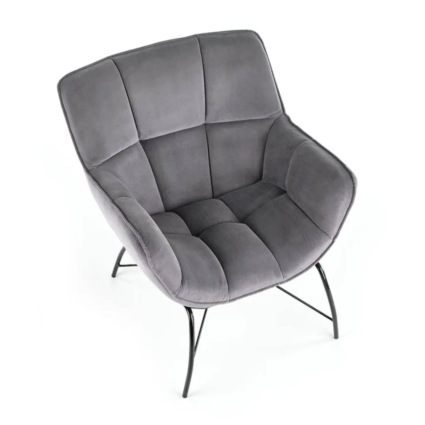 Garnero Arredamenti Poltrona relax da sala in velluto grigio nero Indiana Best