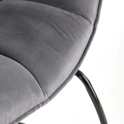 Garnero Arredamenti Poltrona relax da sala in velluto grigio nero Indiana Best