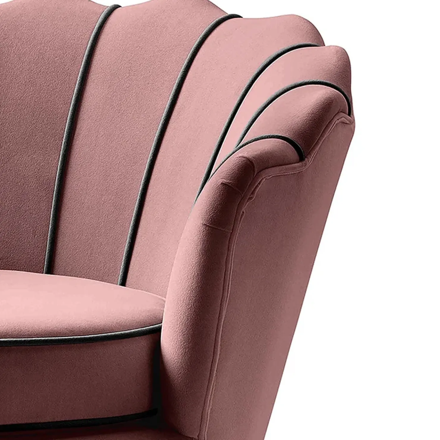 Garnero Arredamenti Poltrona relax design moderno in velluto nero Pegasus Rosa Hot