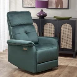 Garnero Arredamenti Poltrona relax reclinabile elettrica in velluto verde Fatia Online