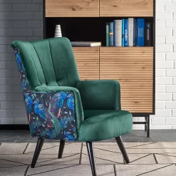 Garnero Arredamenti Poltrona relax soggiorno in velluto verde scuro nero Nicosia New