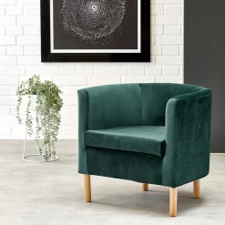 Garnero Arredamenti Poltrona soggiorno in tessuto verde scuro rovere Macao Hot