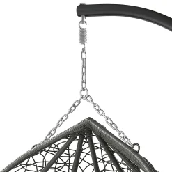 Garnero Arredamenti Poltrona sospesa 2 posti da giardino 120x200h cm nero con cuscini beige Ibisco Nero - Beige New