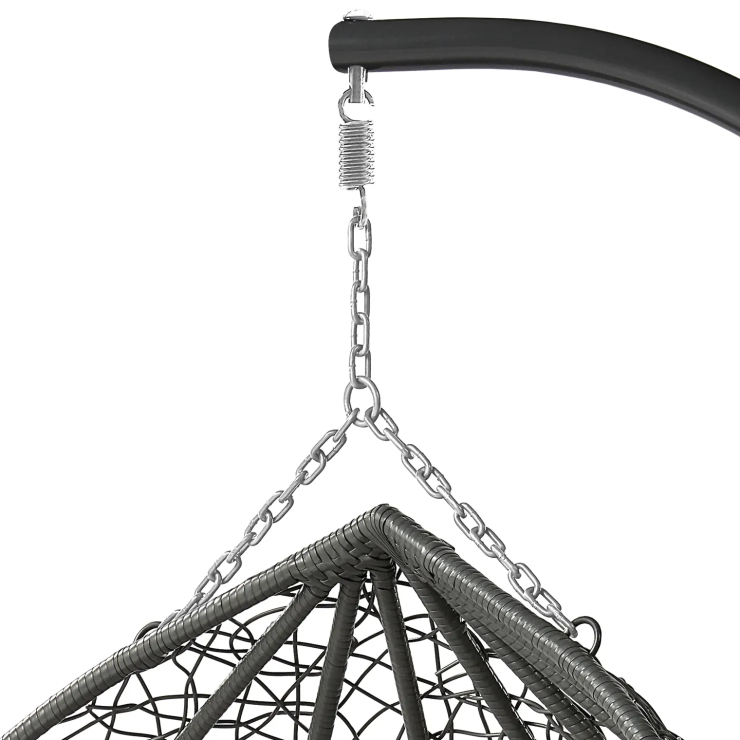 Garnero Arredamenti Poltrona sospesa 2 posti da giardino 120x200h cm nero con cuscini beige Ibisco Nero - Beige New