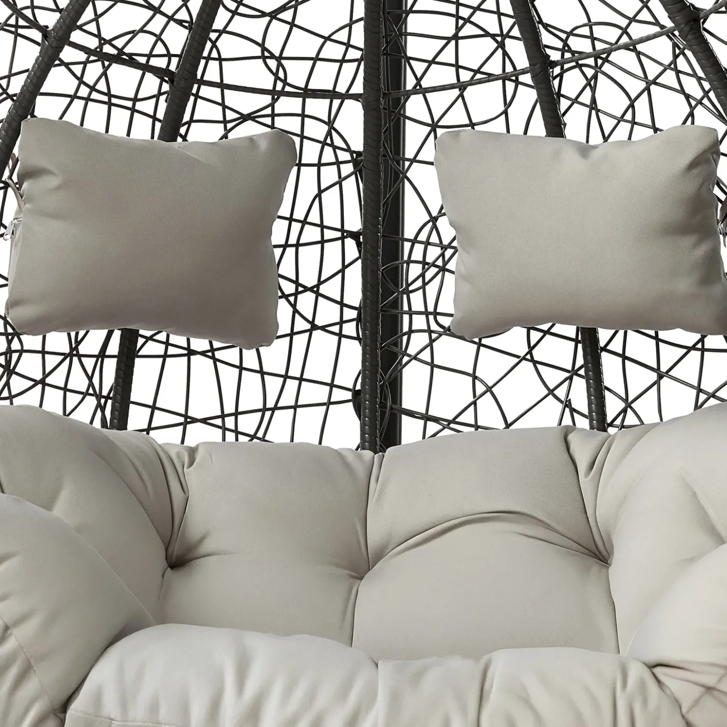 Garnero Arredamenti Poltrona sospesa 2 posti da giardino 120x200h cm grigio con cuscini Ibisco Grigio scuro - Grigio chiaro Hot