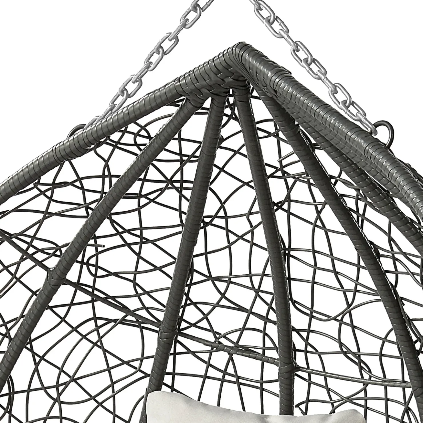 Garnero Arredamenti Poltrona sospesa 2 posti da giardino 120x200h cm grigio con cuscini Ibisco Grigio scuro - Grigio chiaro Hot