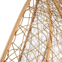 Garnero Arredamenti Poltrona sospesa 2 posti da giardino 120x200h cm marrone con cuscino beige Ibisco Rovere - Beige Outlet