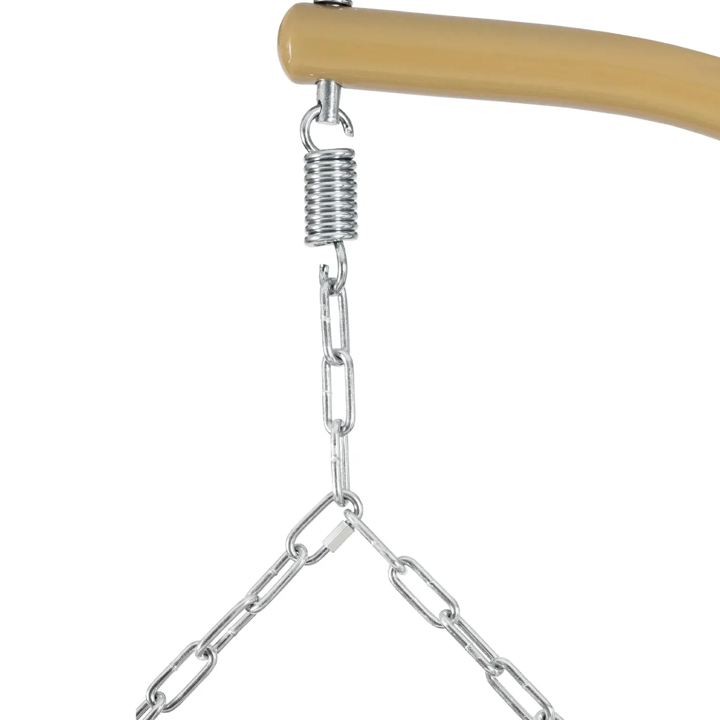 Garnero Arredamenti Poltrona sospesa 2 posti da giardino 120x200h cm marrone con cuscino beige Ibisco Rovere - Beige Outlet