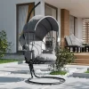 Garnero Arredamenti Poltrona sospesa a dondolo da giardino 136x196h cm grigio Flora Hot