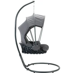 Garnero Arredamenti Poltrona sospesa a dondolo da giardino 136x196h cm grigio Flora Hot