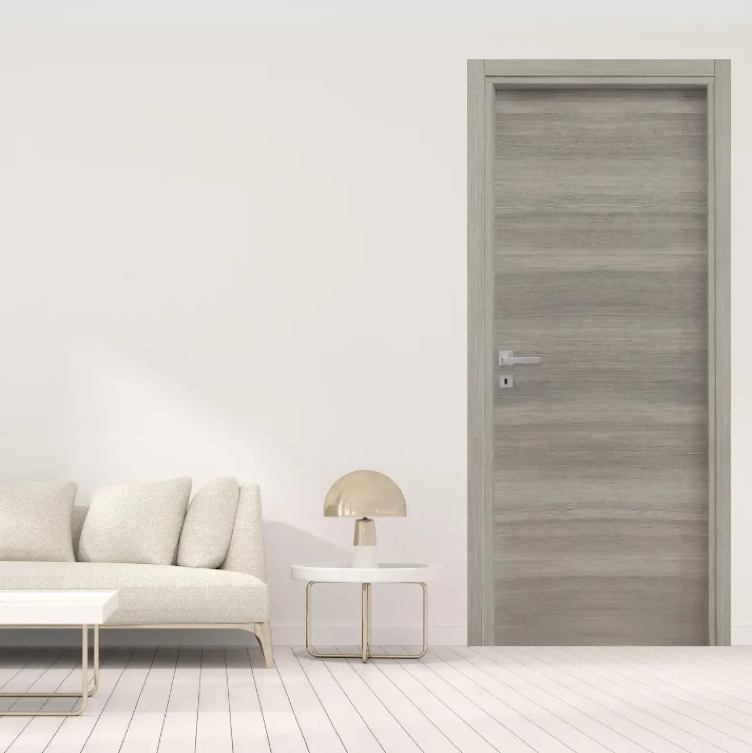 Garnero Arredamenti Porta battente reversibile per interni 90x210h cm Niagara Rovere Grigio Online