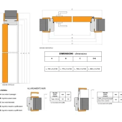 Garnero Arredamenti Porta battente reversibile per interni 70x210h cm bianca Niagara Bianco Opaco