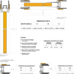 Garnero Arredamenti Porta battente reversibile per interni 90x210h cm Niagara Bianco Frassinato Sale