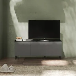 Garnero Arredamenti Porta TV 181x72h cm 3 ante grigio scuro antracite Jonson Ossido - Grigio Best