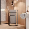 Garnero Arredamenti Portasciugamani da bagno 50x75h cm 3 livelli nero Marinella Outlet