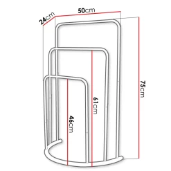 Garnero Arredamenti Portasciugamani da bagno 50x75h cm 3 livelli nero Marinella Outlet