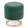 Garnero Arredamenti Pouf contenitore design da salotto rotondo in velluto verde Neril Sale