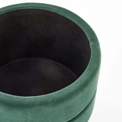 Garnero Arredamenti Pouf contenitore design da salotto rotondo in velluto verde Neril Sale