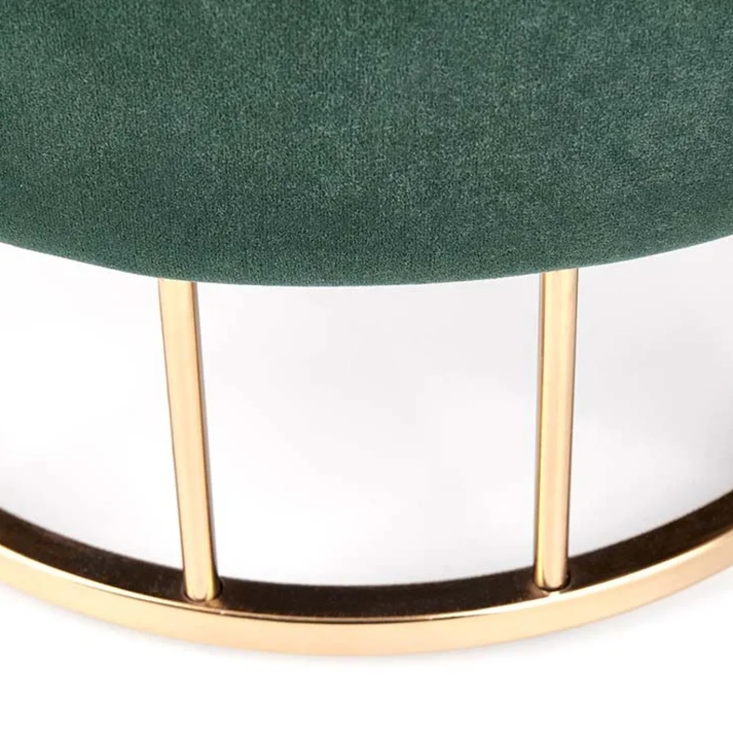 Garnero Arredamenti Pouf contenitore design da salotto rotondo in velluto verde Neril Sale