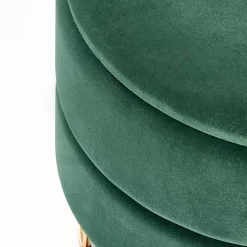 Garnero Arredamenti Pouf contenitore design da salotto rotondo in velluto verde Neril Sale