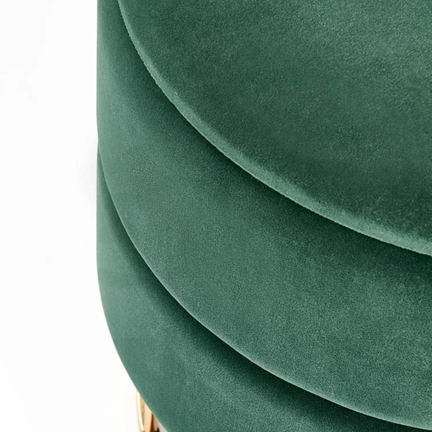 Garnero Arredamenti Pouf contenitore design da salotto rotondo in velluto verde Neril Sale