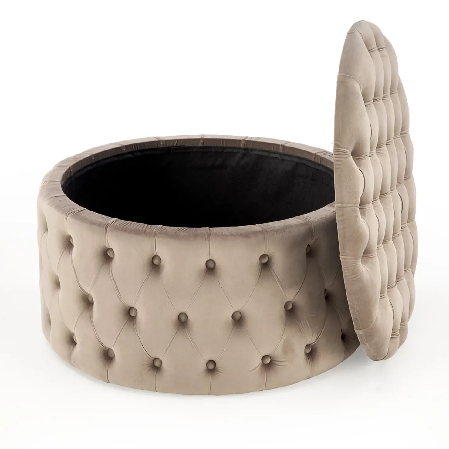 Garnero Arredamenti Pouf contenitore moderno Maximilien Beige New
