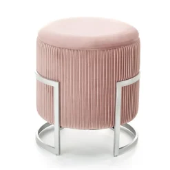 Garnero Arredamenti Pouf da salotto contenitore in velluto Franklin Rosa Online