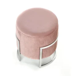 Garnero Arredamenti Pouf da salotto contenitore in velluto Franklin Rosa Online