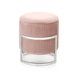 Garnero Arredamenti Pouf da salotto contenitore in velluto Franklin Rosa Online