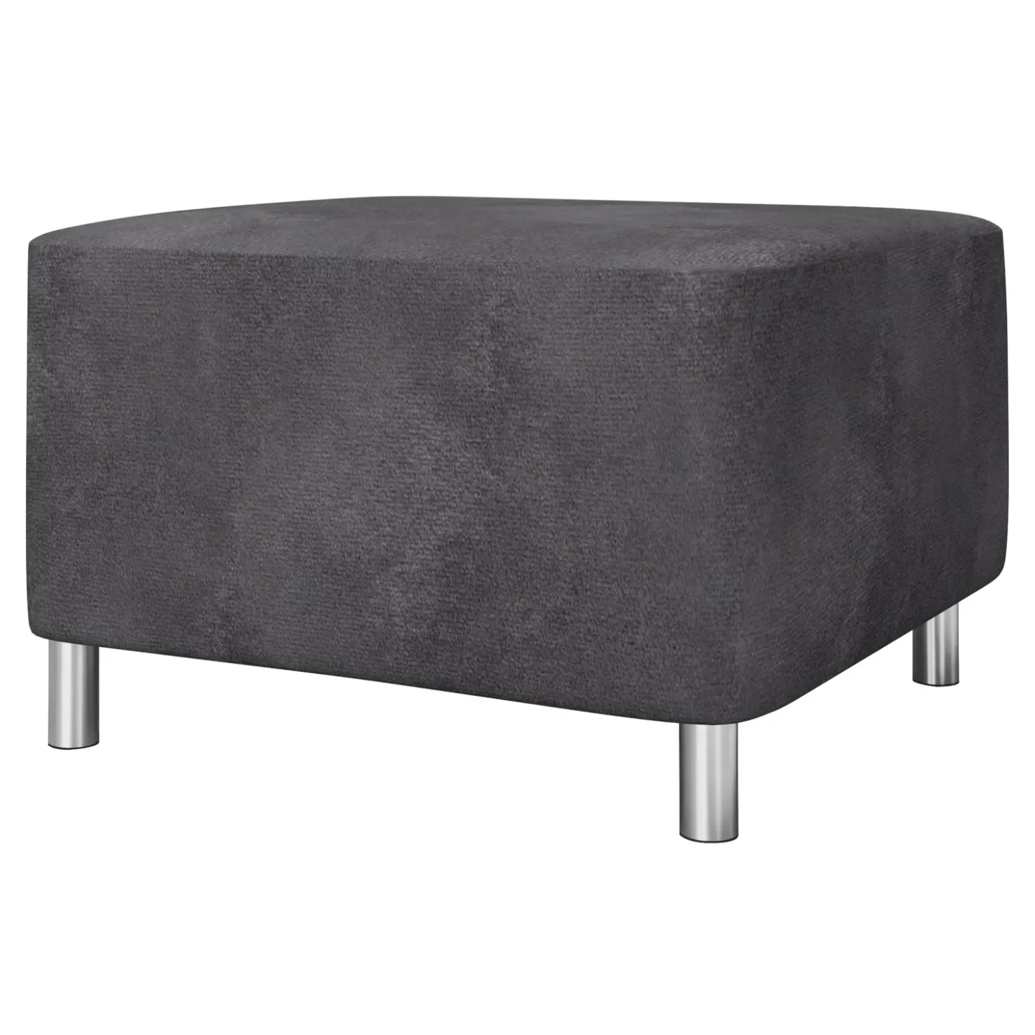 Garnero Arredamenti Pouf imbottito in tessuto 65x56cm grigio scuro Titus Tessuto Vellutato Alova Grigio Online