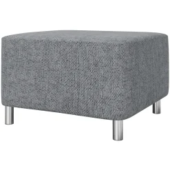 Garnero Arredamenti Pouf imbottito in tessuto 65x56cm grigio chiaro Titus Tessuto Lawa Grigio Clearance