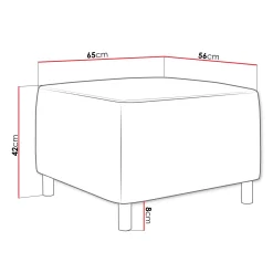 Garnero Arredamenti Pouf imbottito in tessuto 65x56cm grigio chiaro Titus Tessuto Lawa Grigio Clearance