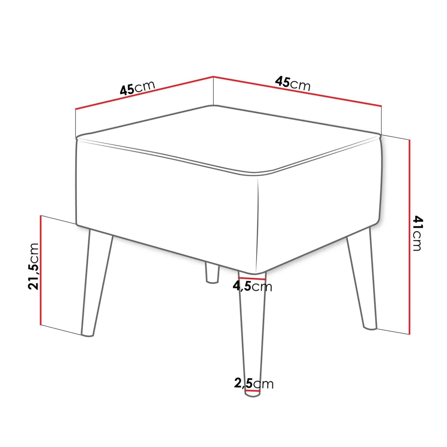 Garnero Arredamenti Pouf imbottito in tessuto quadrato 65x65cm Soffio Beige