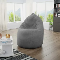 Garnero Arredamenti Pouf poltrona sacco in poliestere grigio Silent Discount