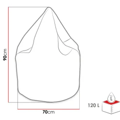 Garnero Arredamenti Pouf poltrona sacco in poliestere grigio Silent Discount
