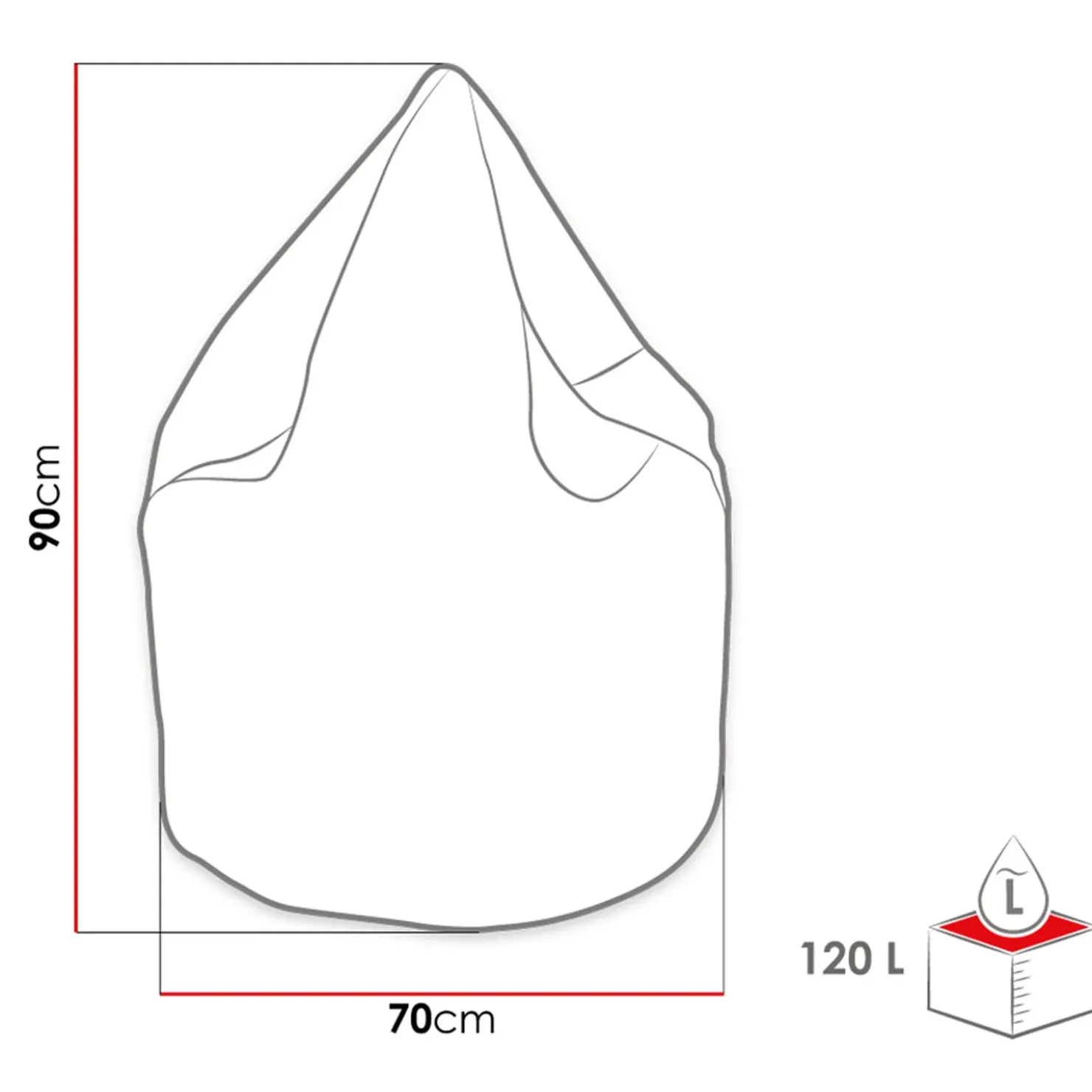 Garnero Arredamenti Pouf poltrona sacco in poliestere grigio Silent Discount