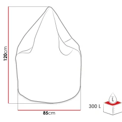 Garnero Arredamenti Pouf poltrona sacco in poliestere grigio Harmony Clearance