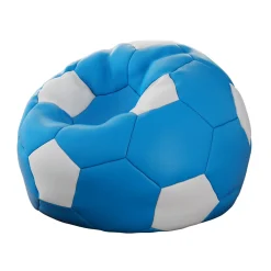 Garnero Arredamenti Pouf poltrona sacco palla da calcio blu bianco ecopelle Lionel Blu - Bianco Clearance