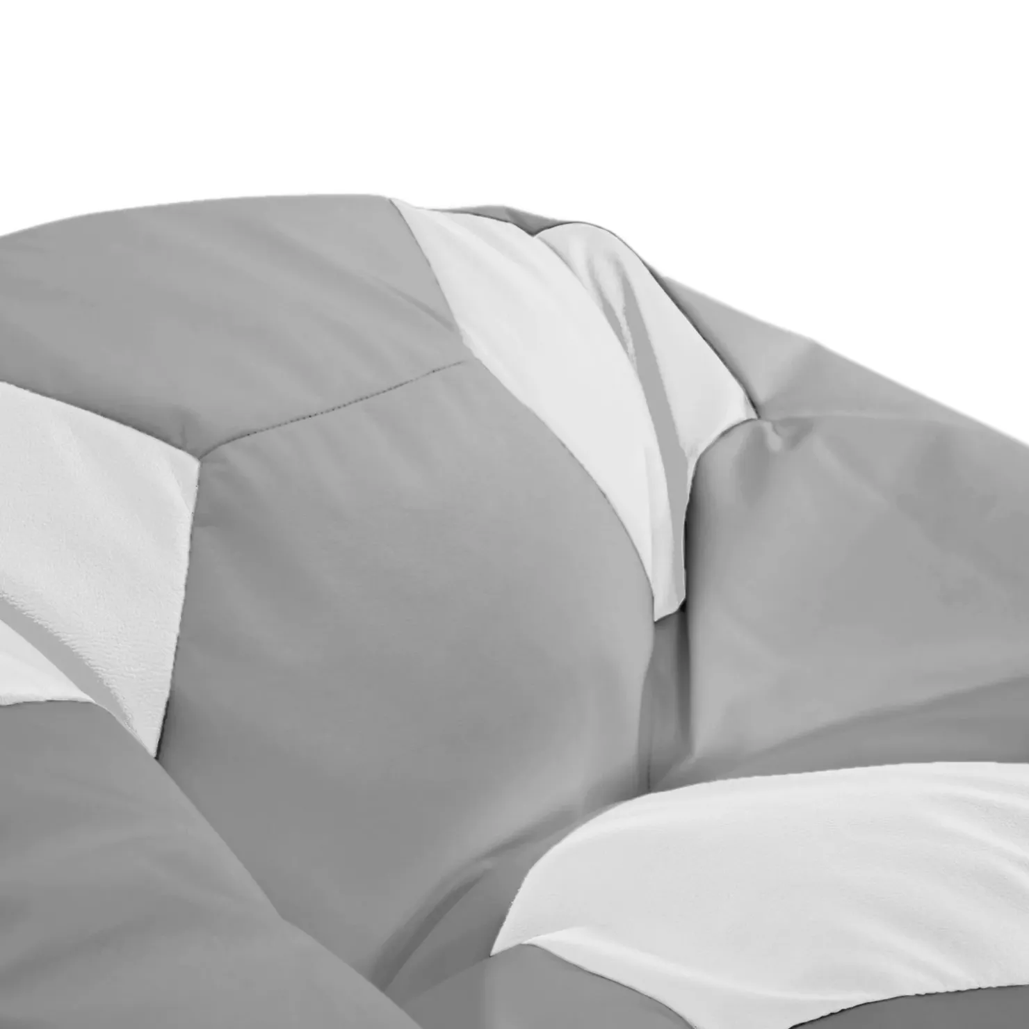 Garnero Arredamenti Pouf poltrona sacco palla da calcio ecopelle grigio bianco Lionel Grigio - Bianco Hot