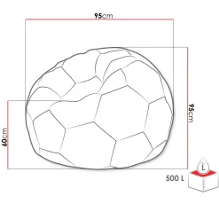 Garnero Arredamenti Pouf poltrona sacco palla da calcio ecopelle grigio bianco Lionel Grigio - Bianco Hot
