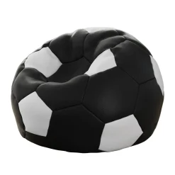 Garnero Arredamenti Pouf poltrona sacco palla da calcio ecopelle nero bianco Lionel Nero - Bianco Sale