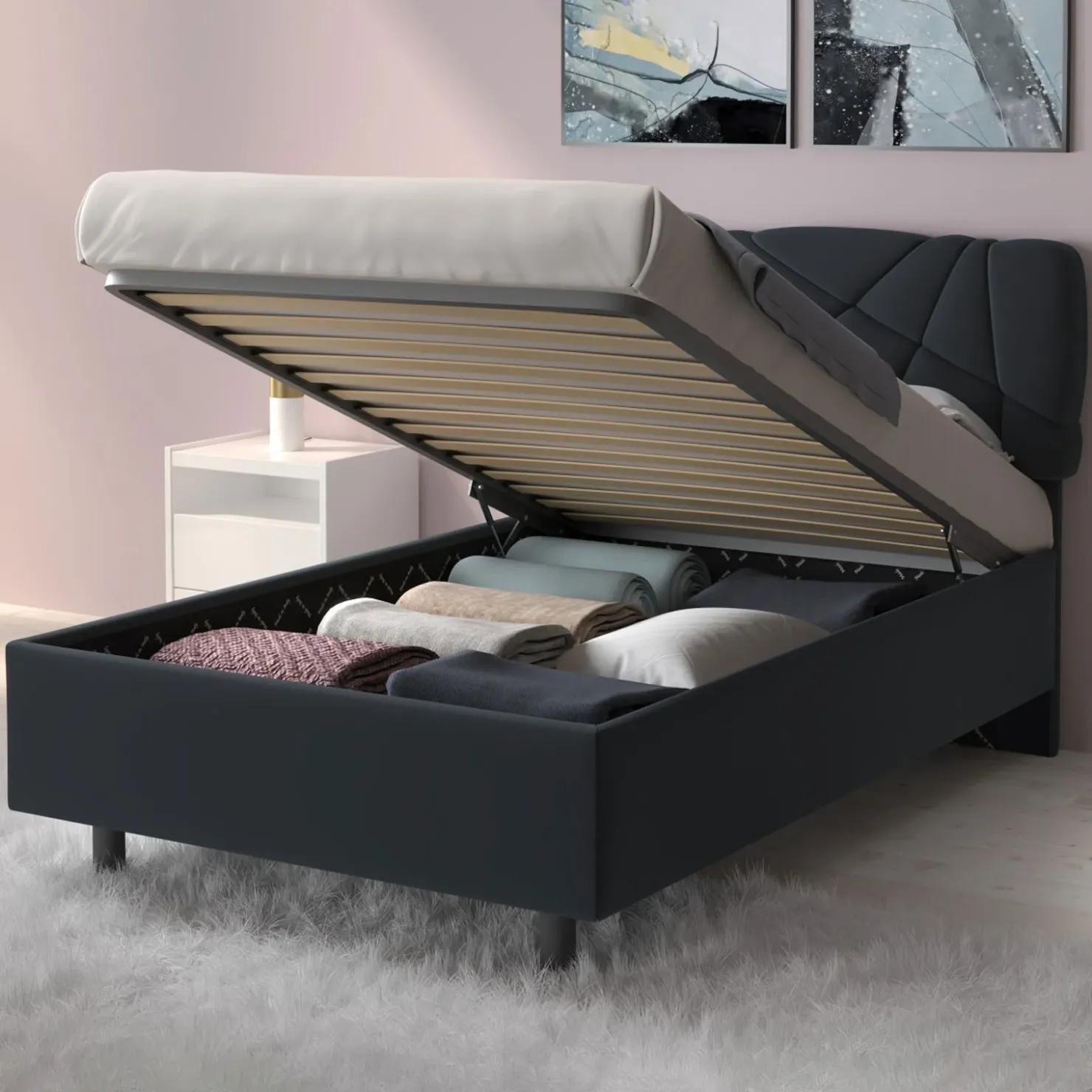 Garnero Arredamenti Rete 120x195cm una piazza e mezza con meccanismo contenitore FlexFrame Hot