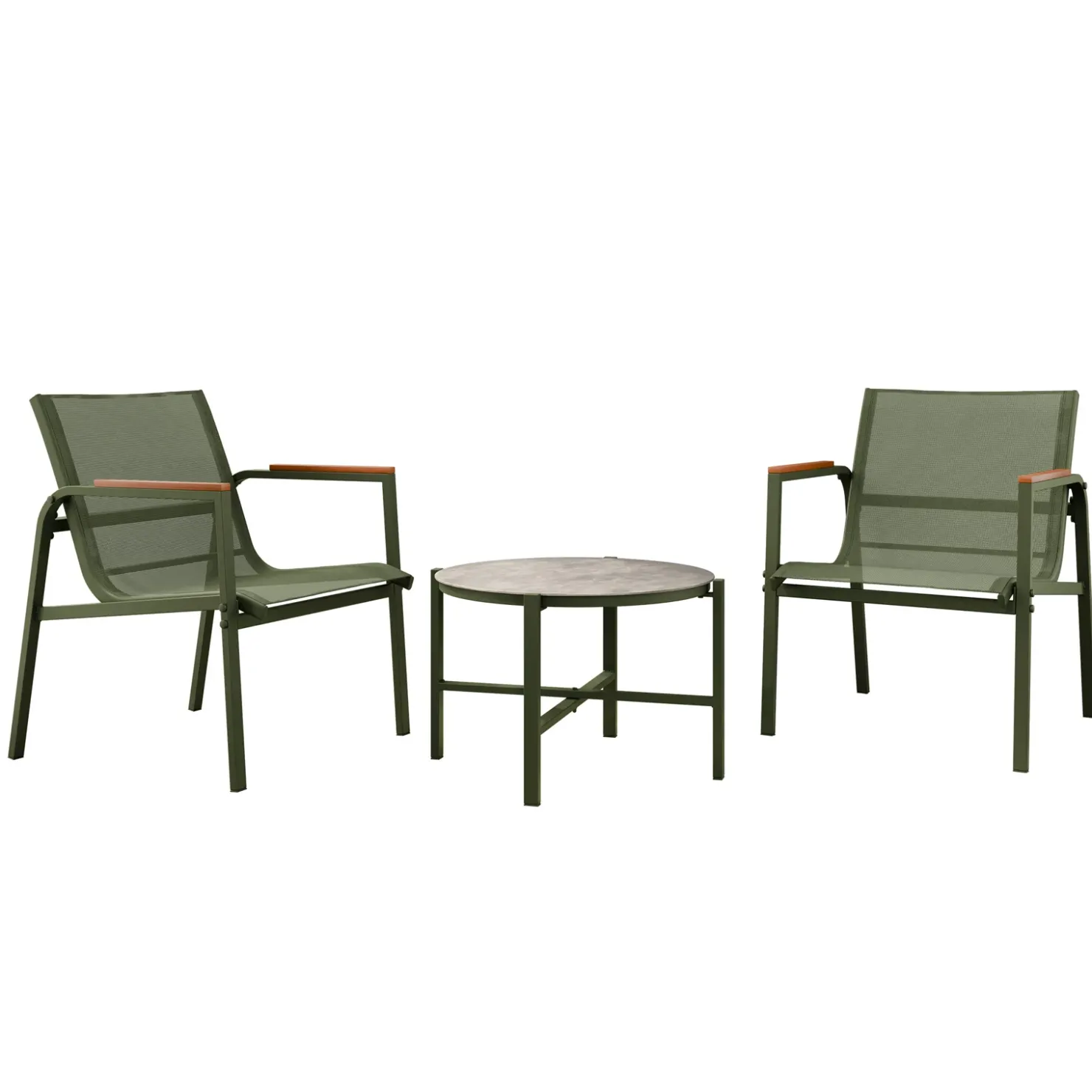 Garnero Arredamenti Salotto da giardino 2 posti con tavolino moderno verde Adamo Sale