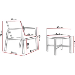 Garnero Arredamenti Salotto da giardino 2 posti con tavolino moderno verde Adamo Sale