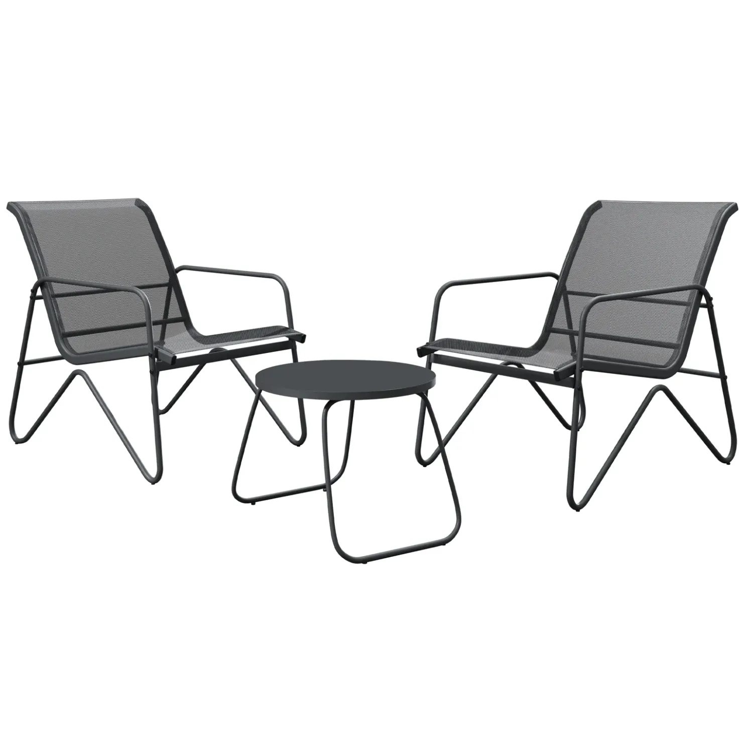 Garnero Arredamenti Salotto da giardino 2 posti con tavolino moderno antracite Nerone Discount