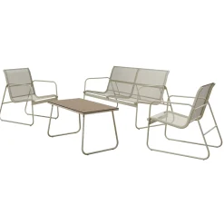 Garnero Arredamenti Salotto da giardino 4 posti con tavolino moderno Zeno Beige Sale